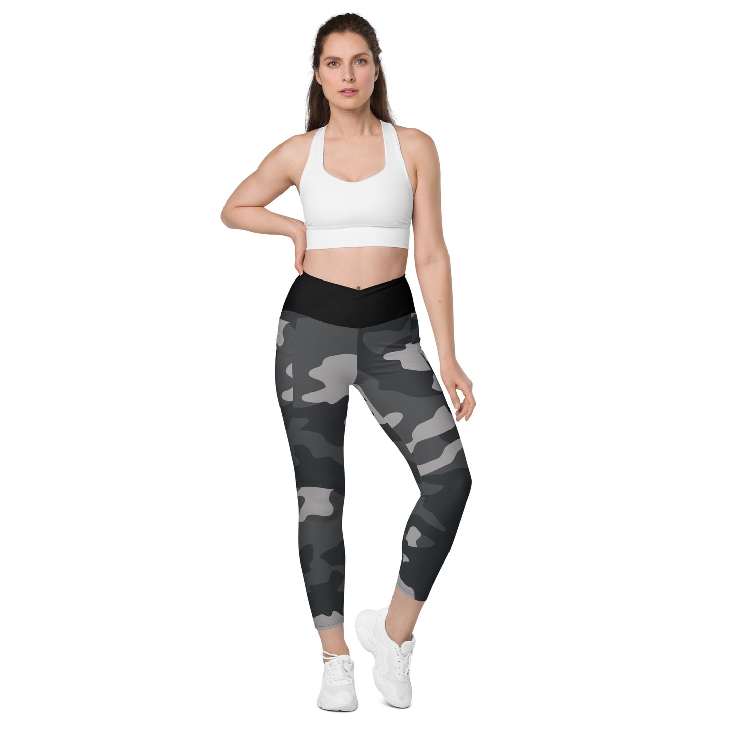 Crossover leggings with pockets - Bonfire Hustle