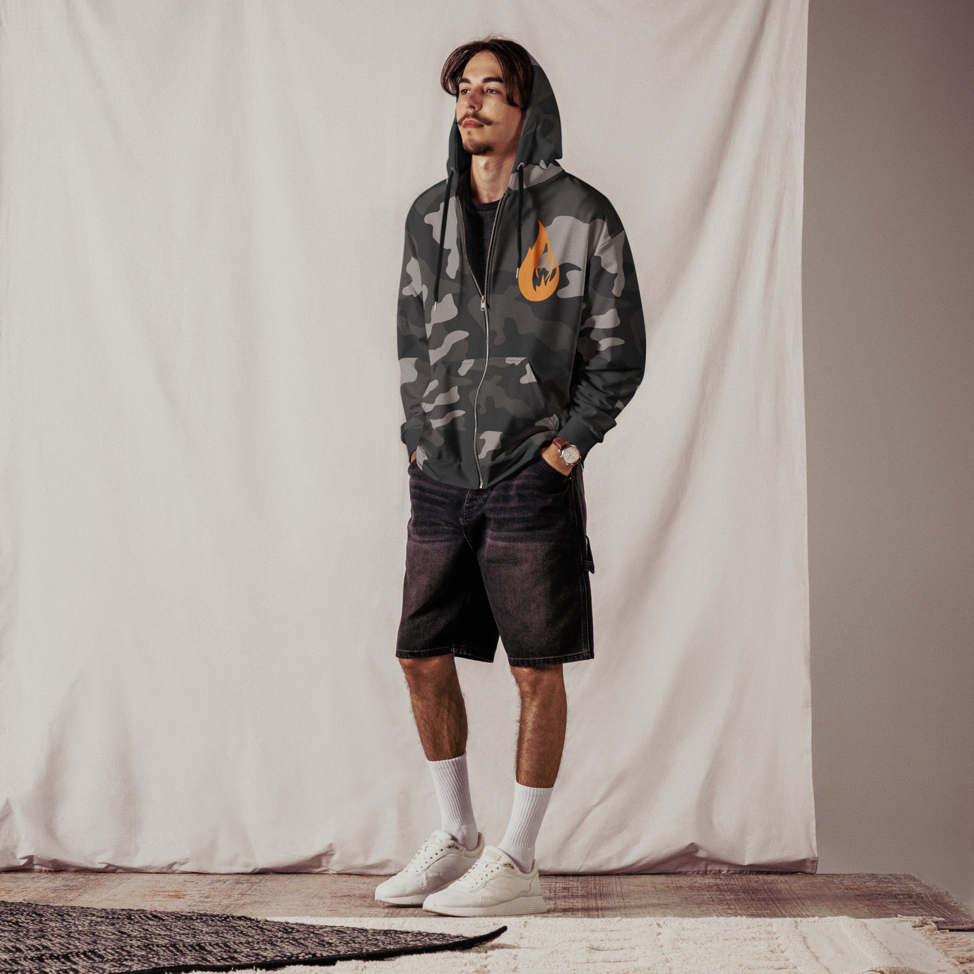 Unisex zip hoodie - Bonfire Hustle