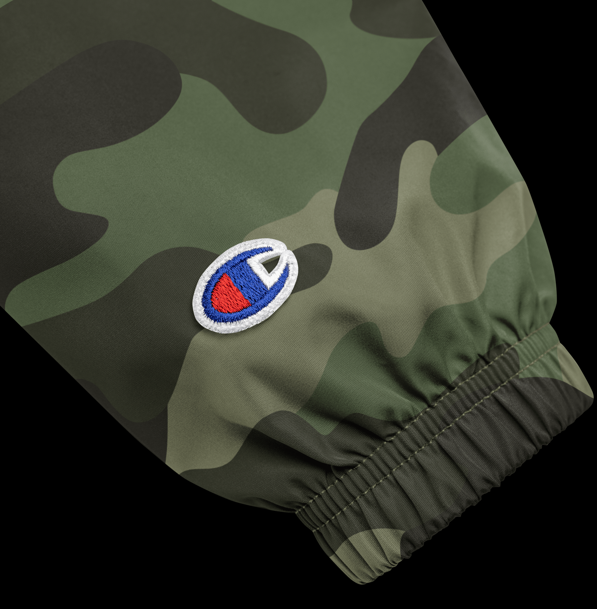 Embroidered Champion Packable Camo Jacket - Bonfire Hustle