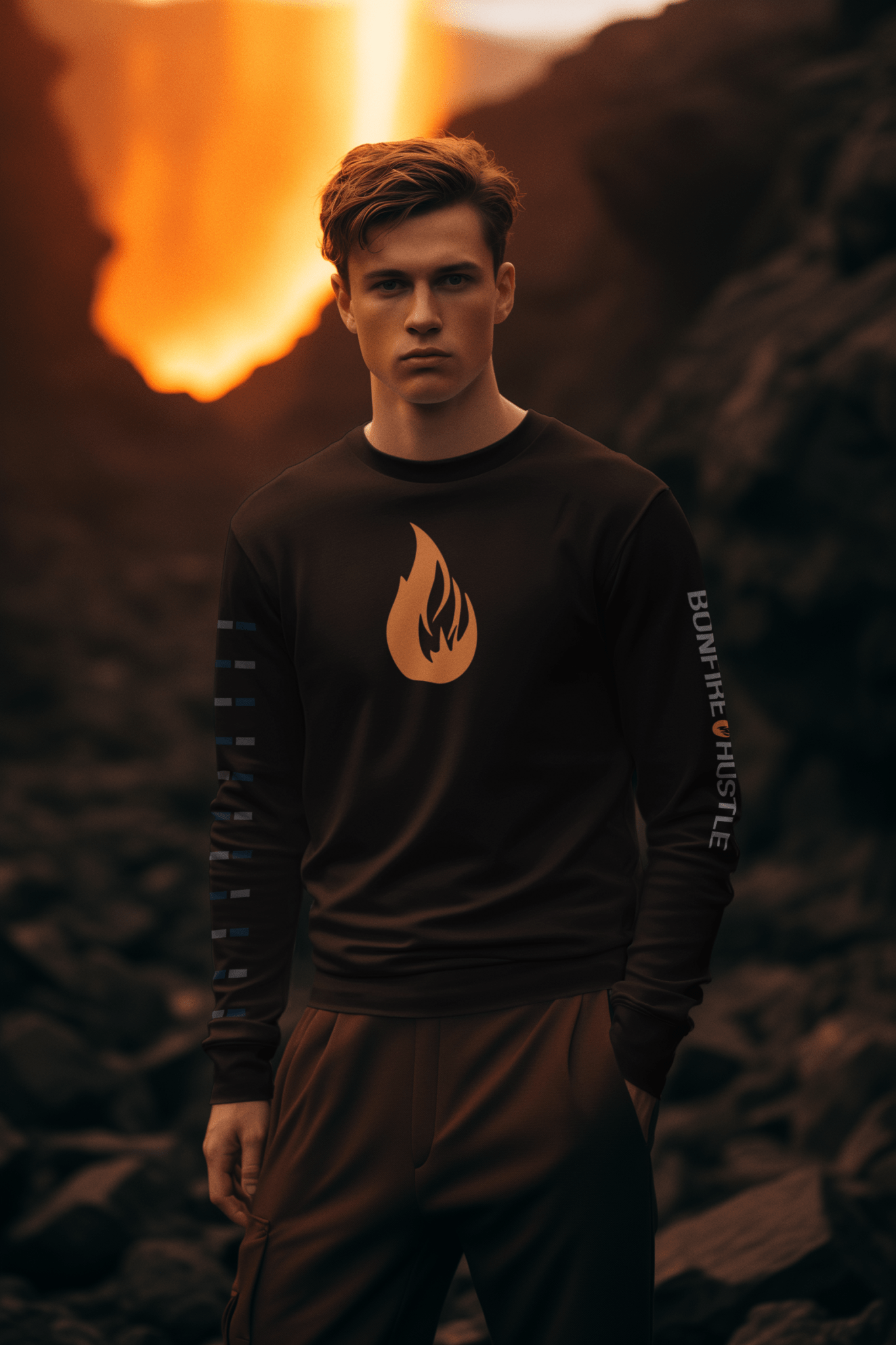 Heavyweight long-sleeve shirt - Bonfire Hustle