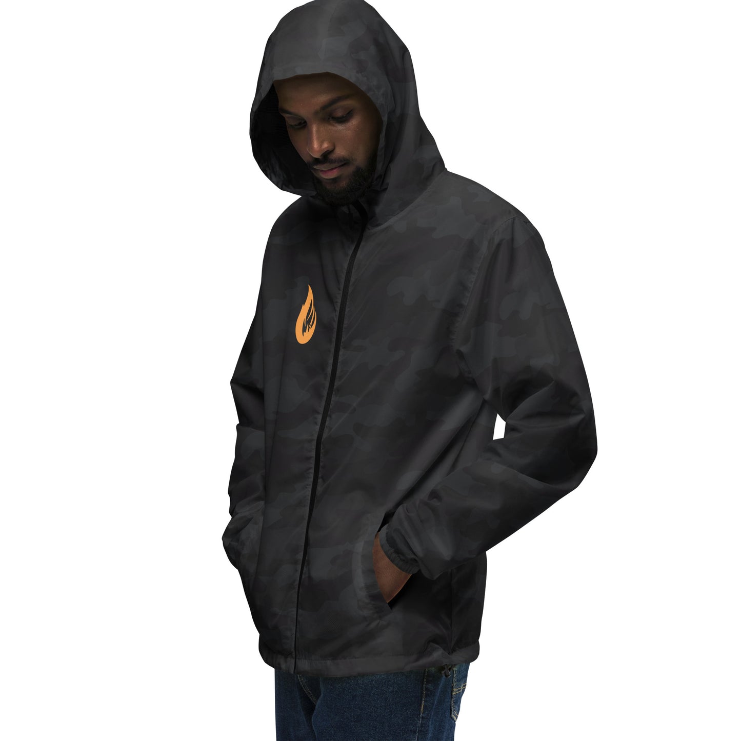Unisex lightweight zip up windbreaker - Bonfire Hustle