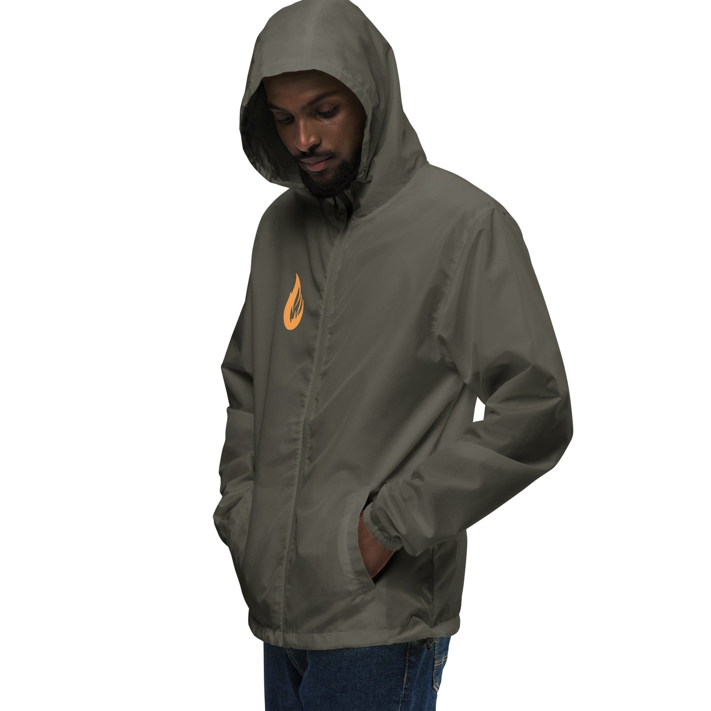Unisex lightweight zip up windbreaker - Bonfire Hustle