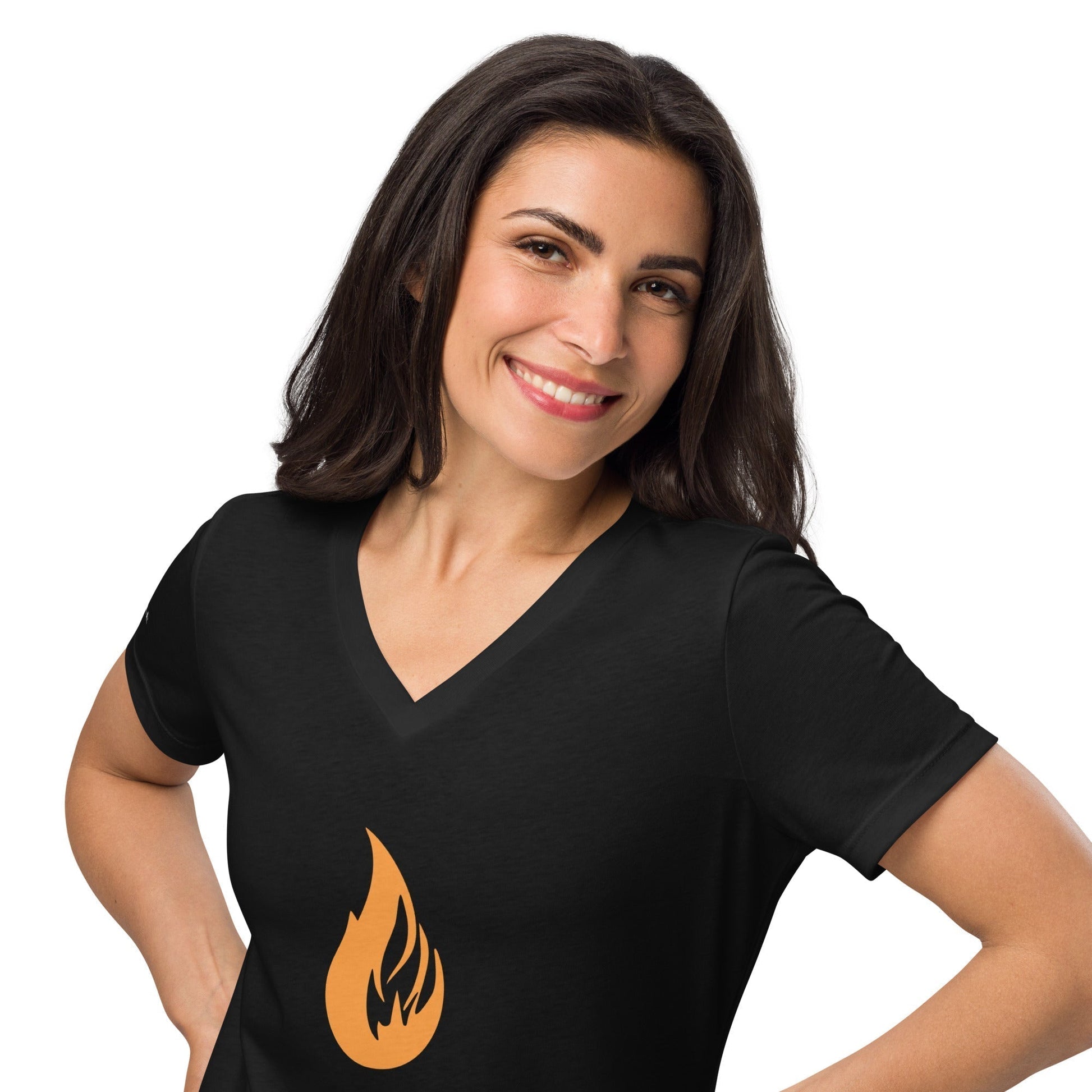 Women’s Bonfire v-neck t-shirt - Bonfire Hustle