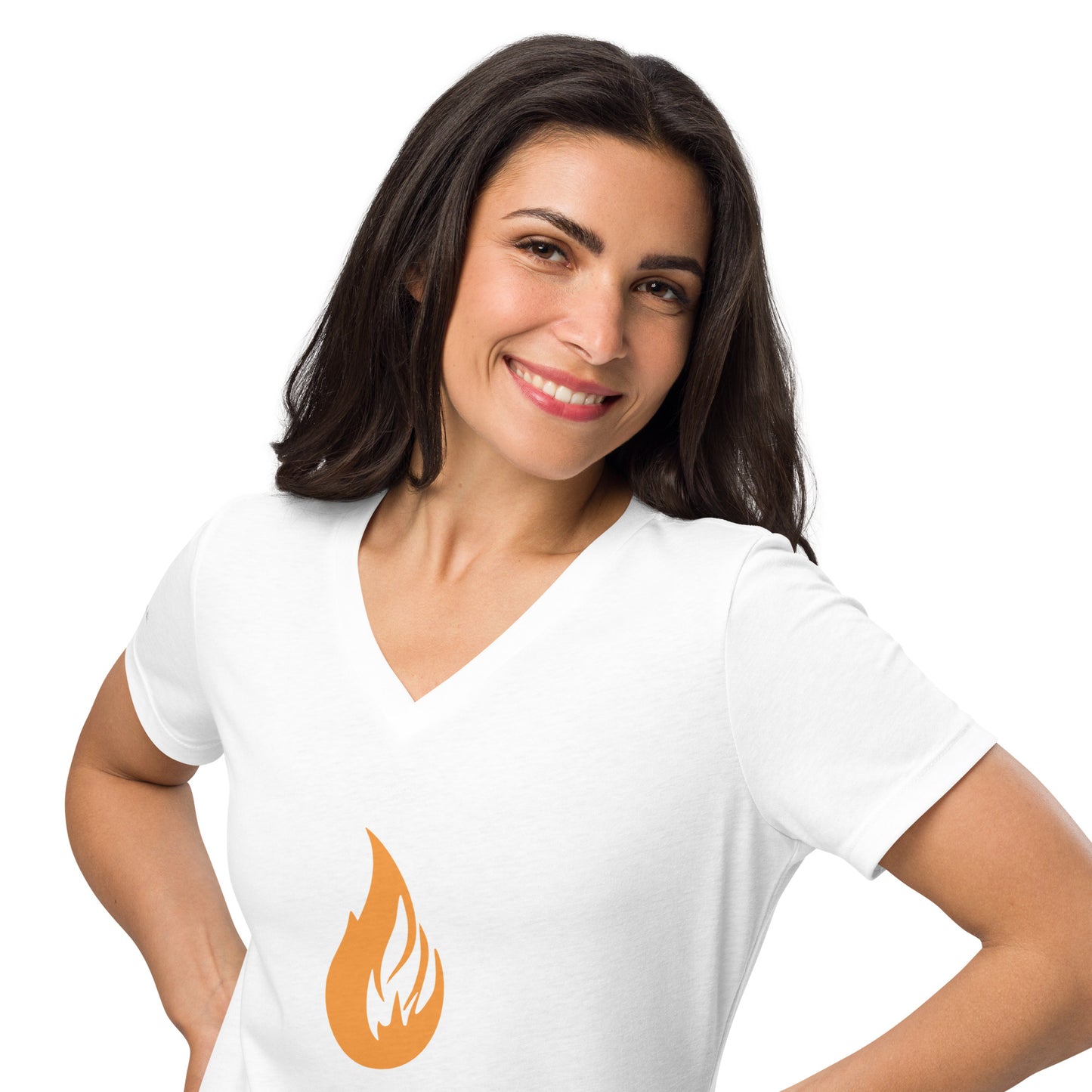 Women’s Bonfire v-neck t-shirt - Bonfire Hustle