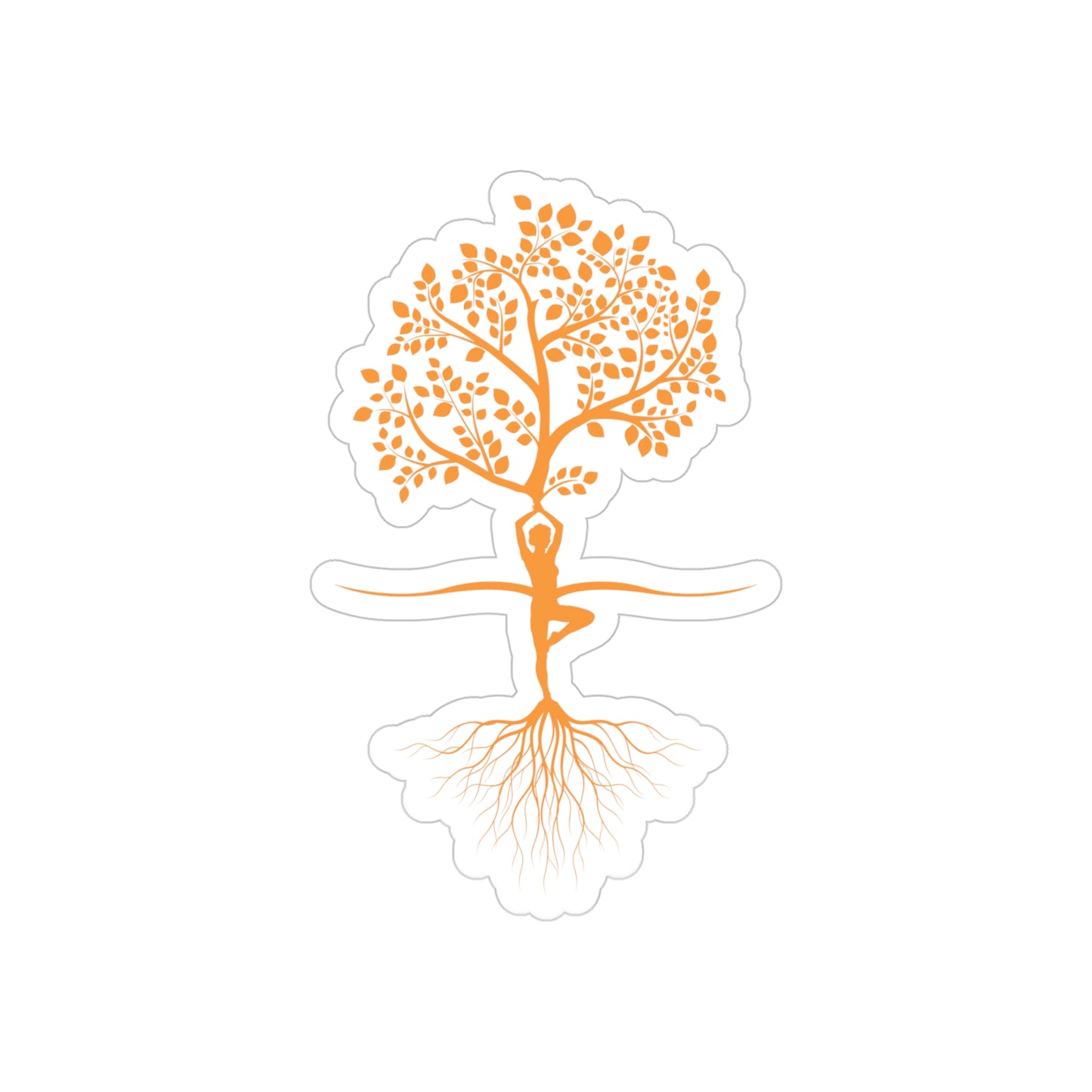 Yoga Tree Transparent Outdoor Sticker - Die-Cut Nature Design