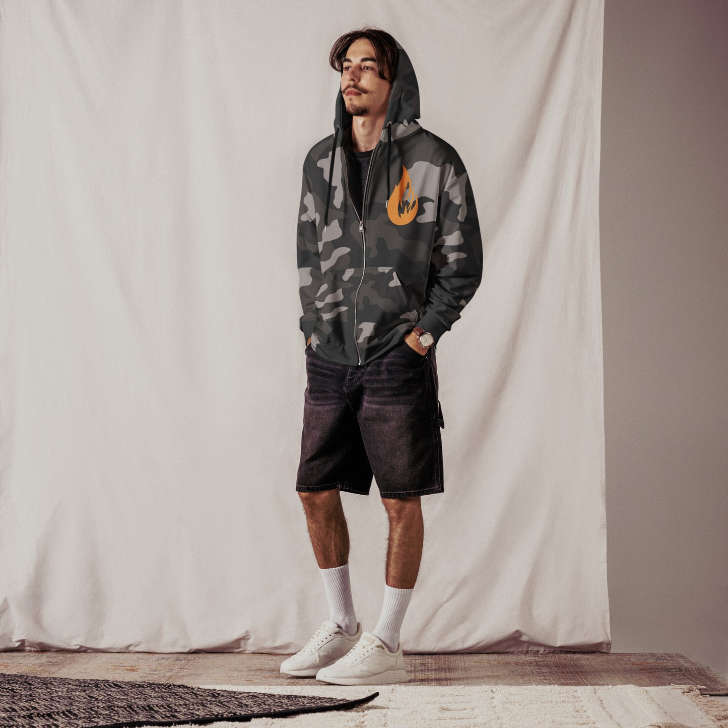 Unisex zip hoodie - Bonfire Hustle