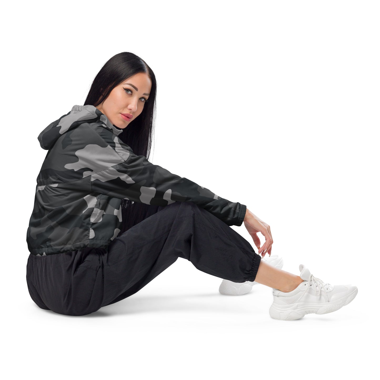Women’s cropped windbreaker - Bonfire Hustle