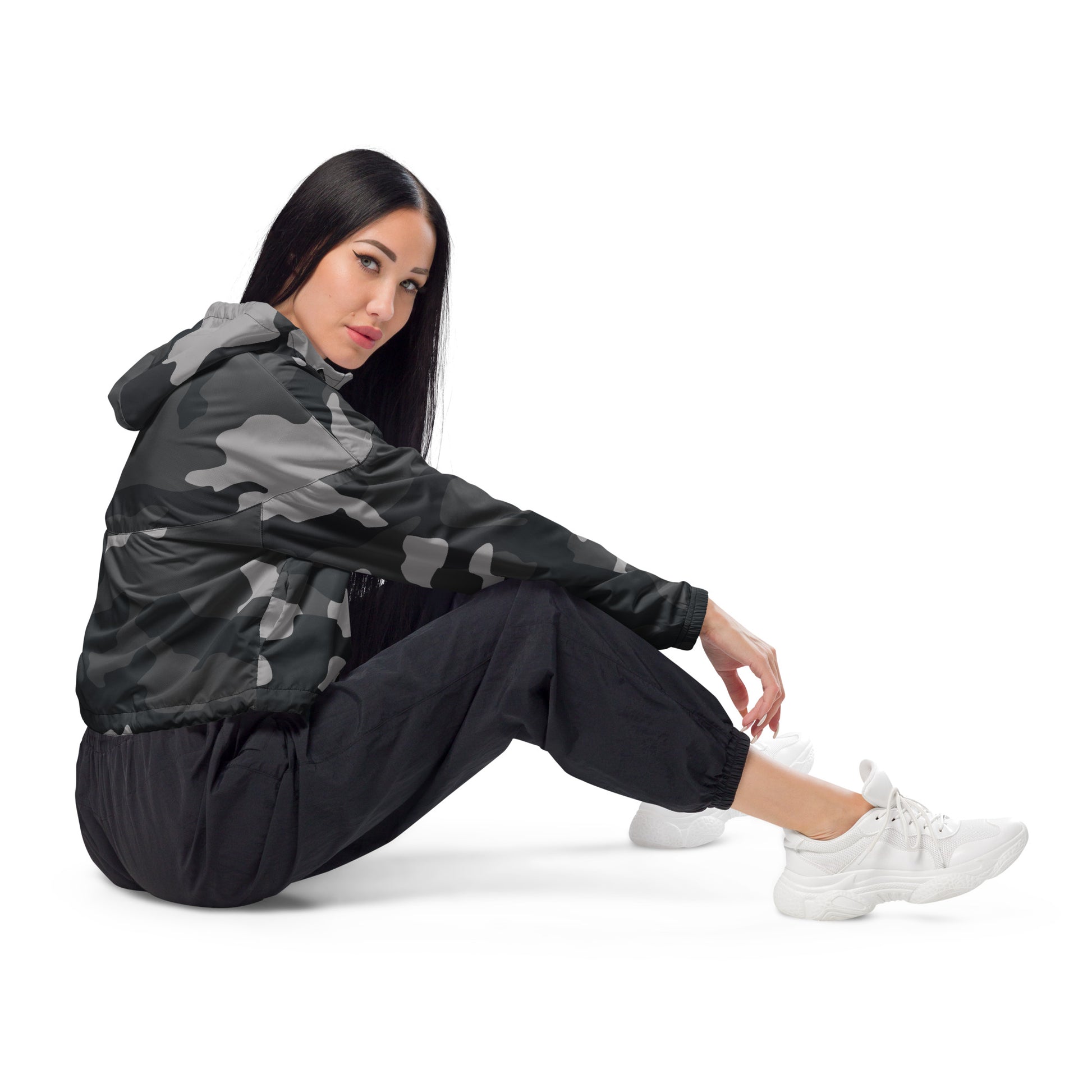 Women’s cropped windbreaker - Bonfire Hustle