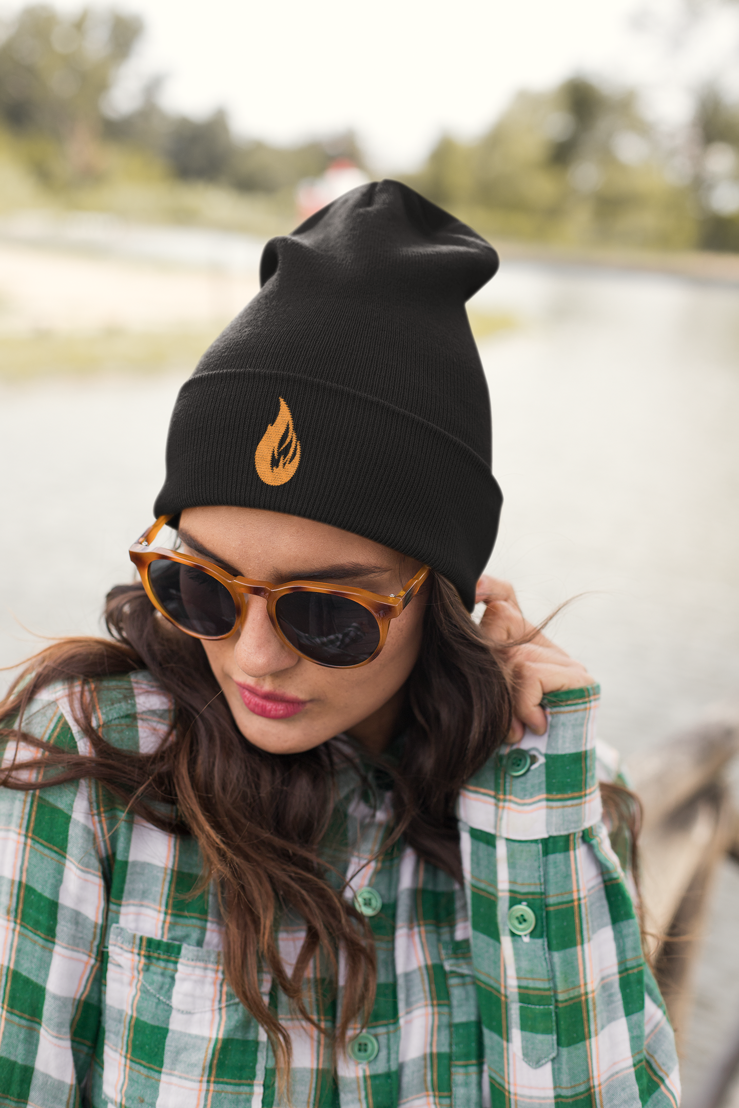 Embroidered Beanie - Bonfire Hustle