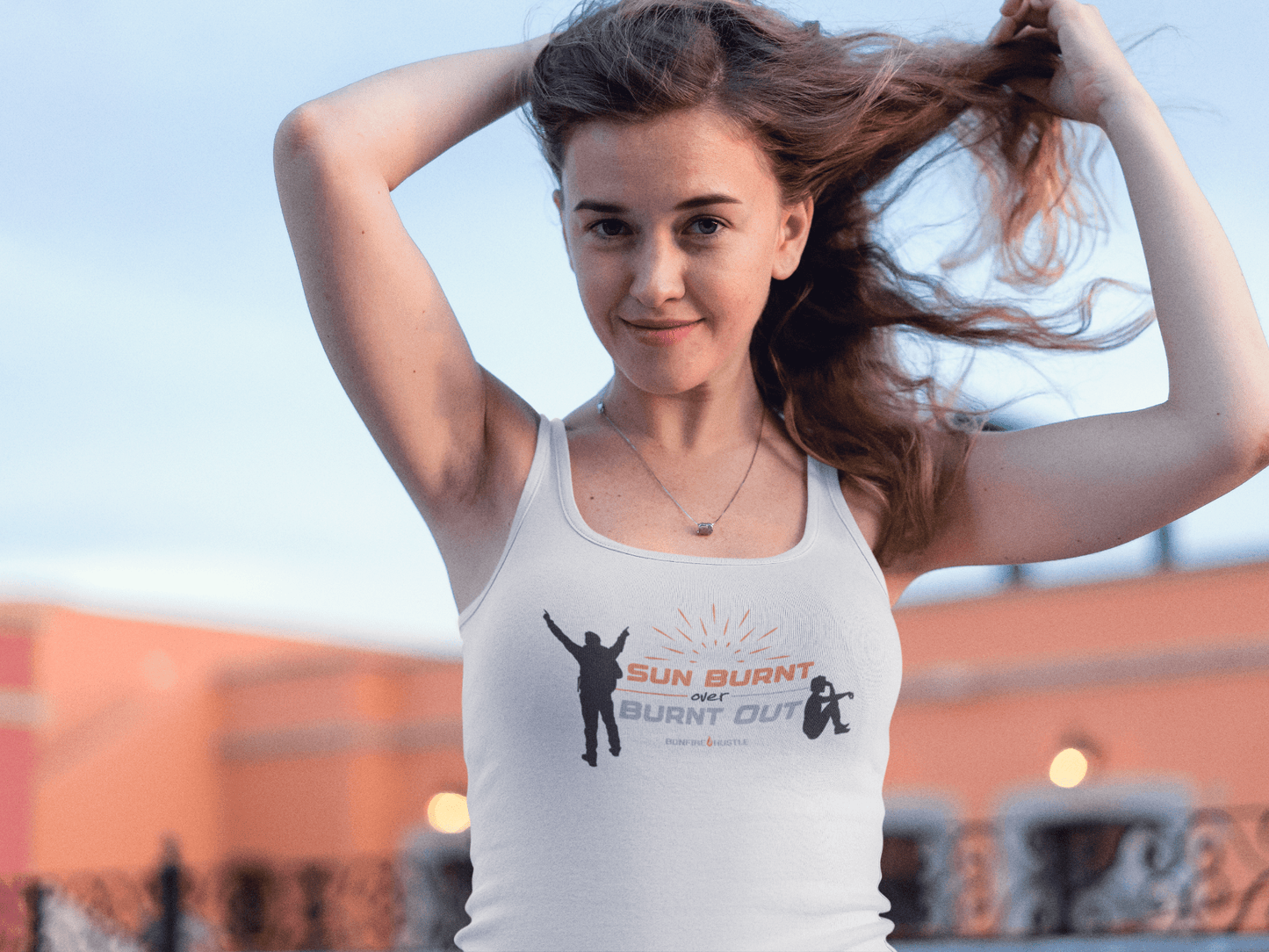 Women's Racerback Tank - Bonfire Hustle