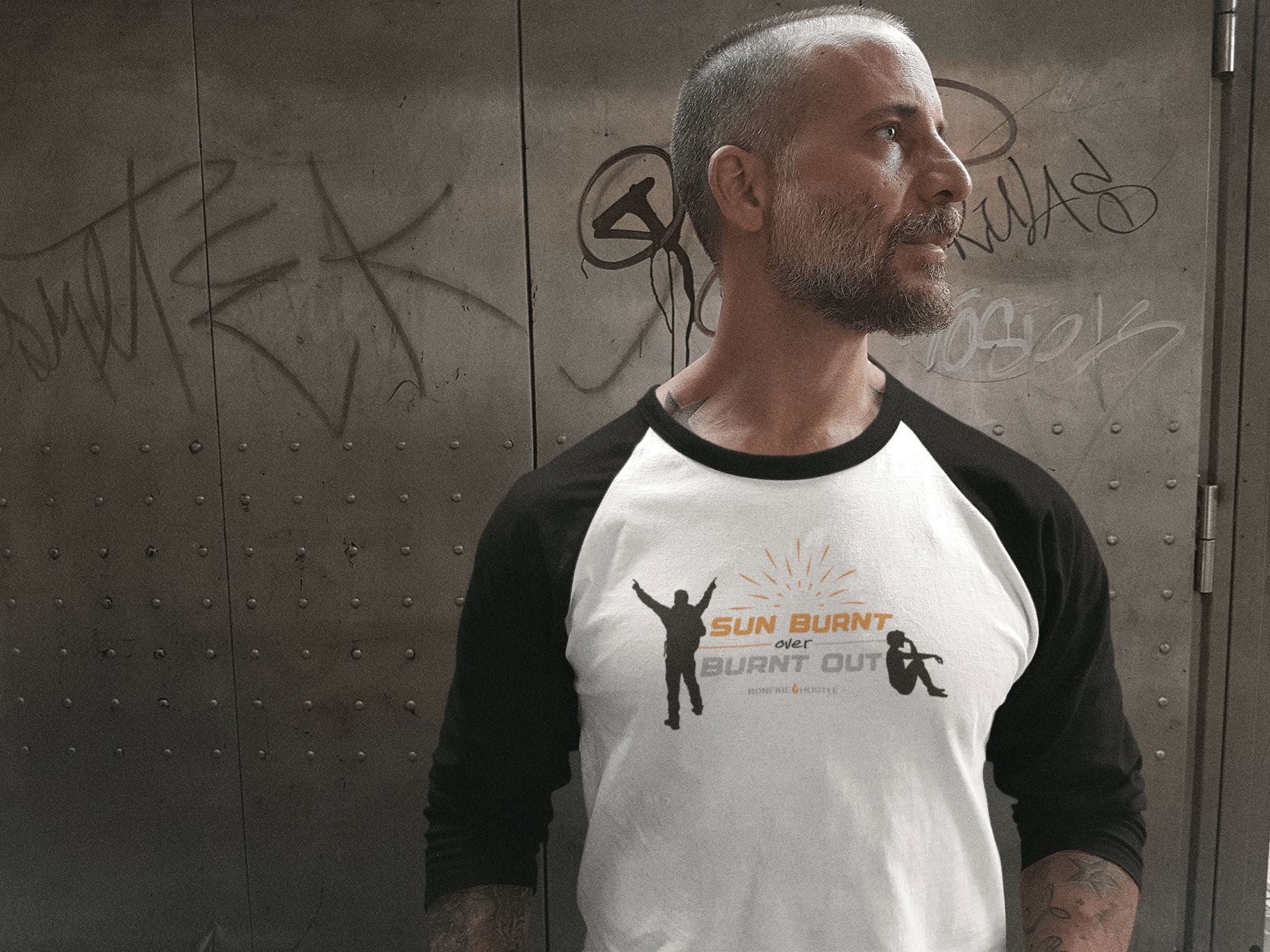 3/4 sleeve top - Bonfire Hustle