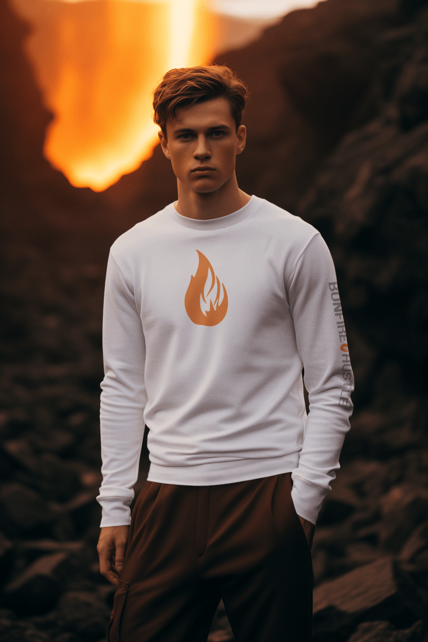 Heavyweight long-sleeve shirt - Bonfire Hustle