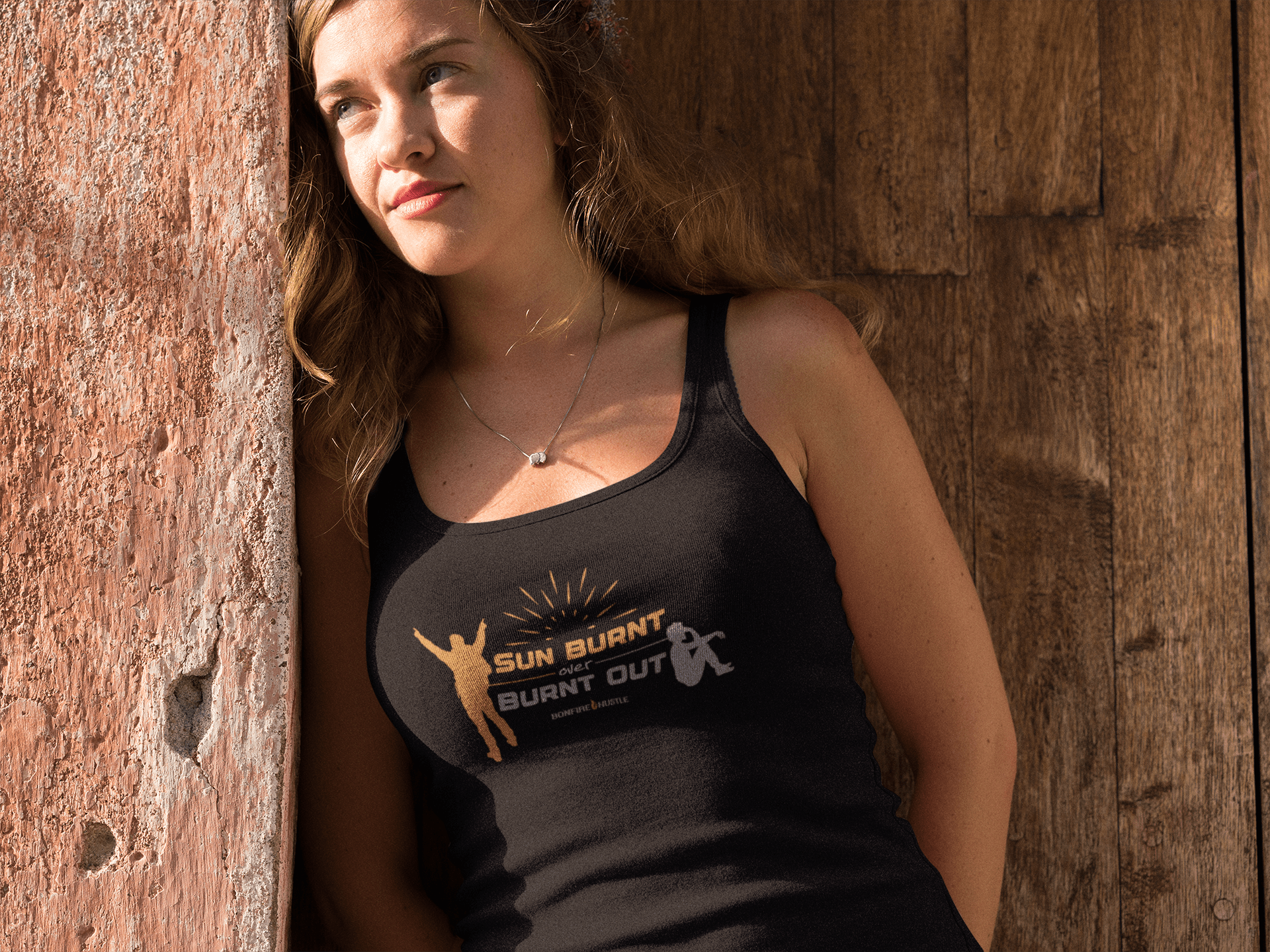 Women's Racerback Tank - Bonfire Hustle