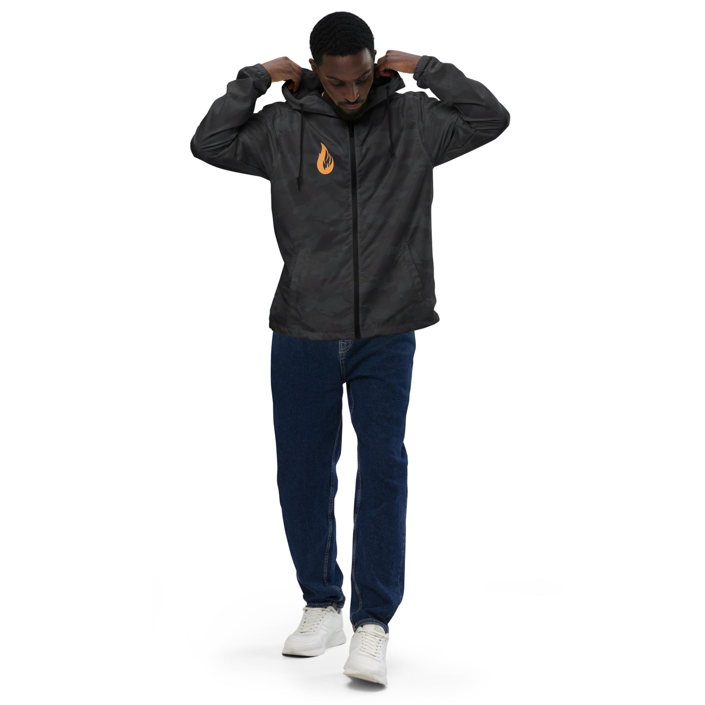 Unisex lightweight zip up windbreaker - Bonfire Hustle