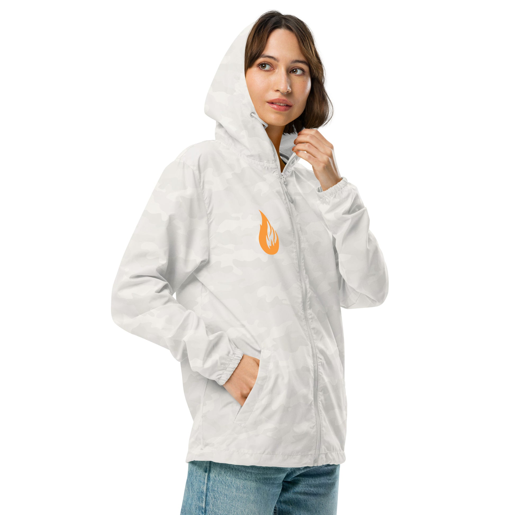 Unisex lightweight zip up windbreaker - Bonfire Hustle