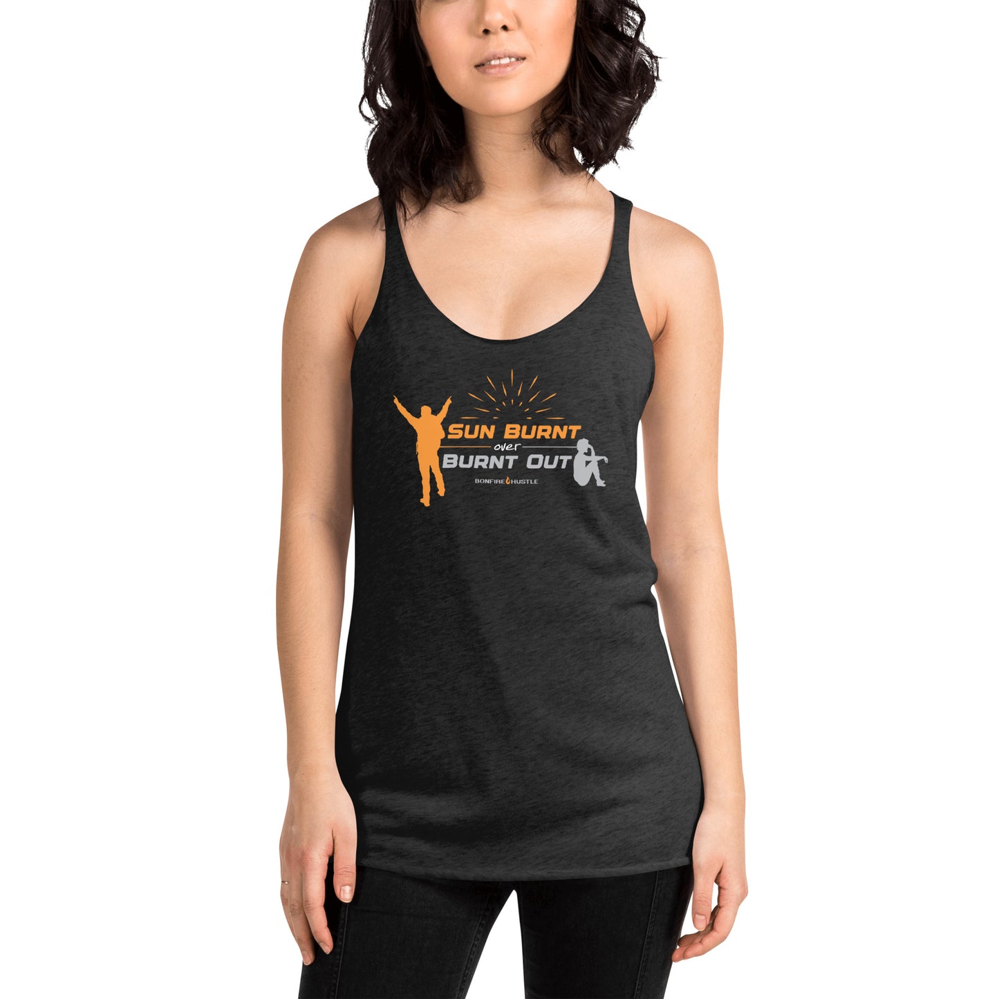 Women's Racerback Tank - Bonfire Hustle