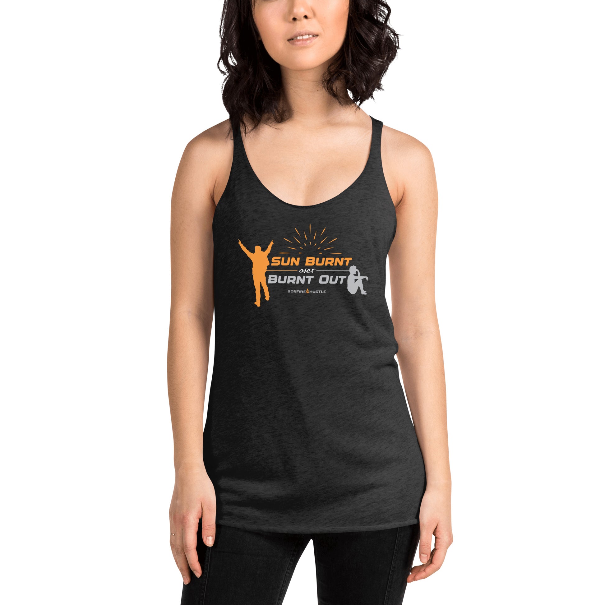 Women's Racerback Tank - Bonfire Hustle